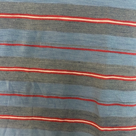 Faherty size Medium Blue, Gray, and Red Striped Short Sleeve T-shirt with Pocket - Picture 5 of 7